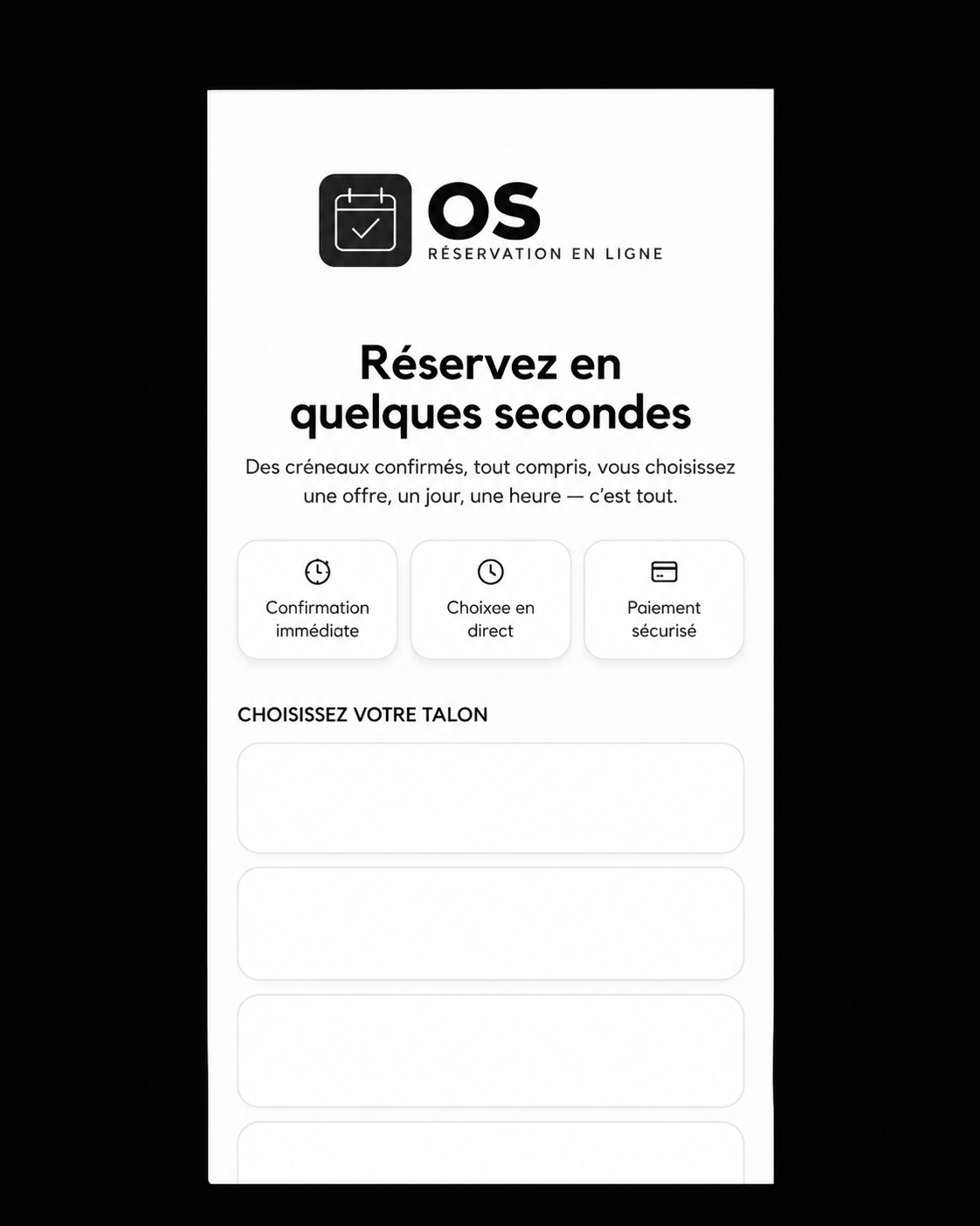 OS Réservation — parcours client